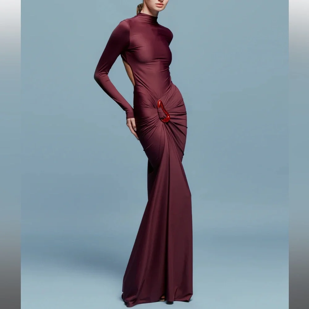 Silvia Tcherassi Lena Dress Burgundy - Picture 2 of 4